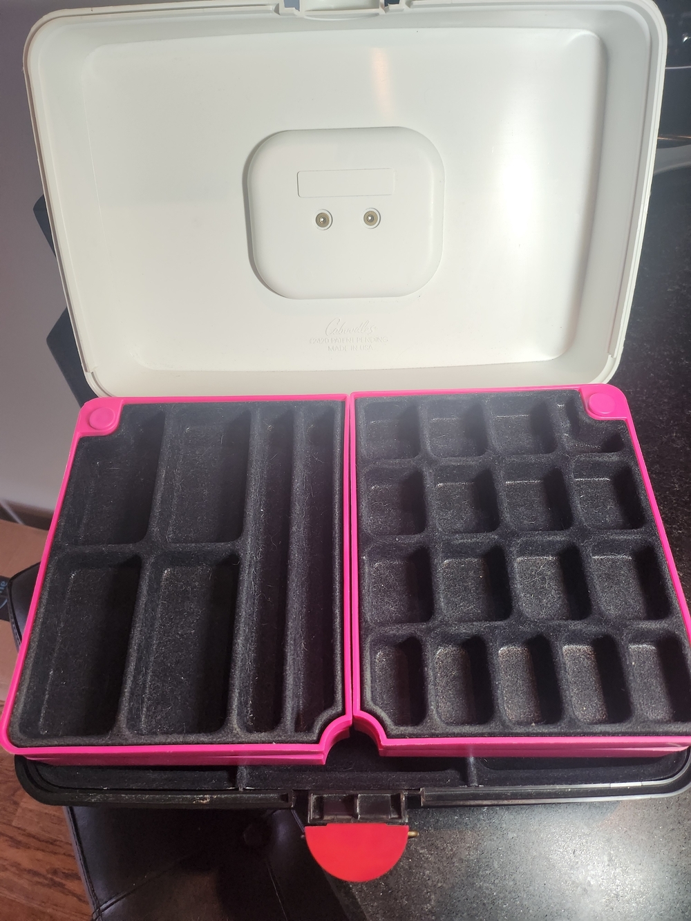 Vintage 90's Caboodles Pink, Black And White Compartment Jewelry Organizer Case